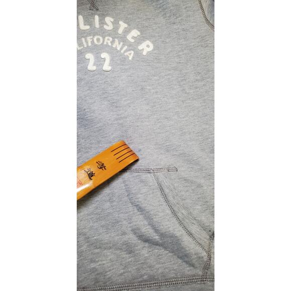 HOLLISTER WOMEN'S SZ L HOODED LOGO SWEATSHIRT HOODIE HEATHER GRAY CA17-54 - Picture 6 of 8